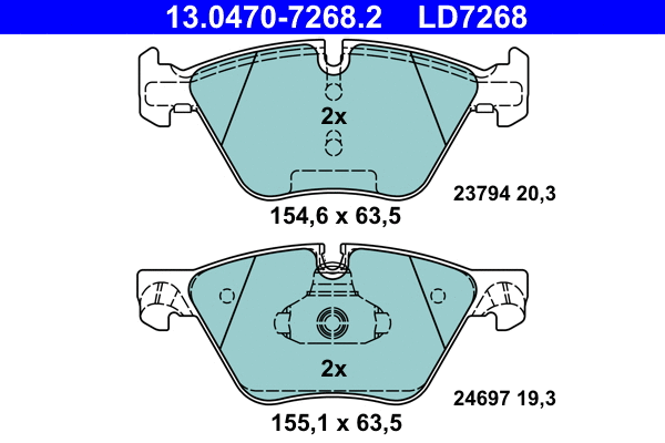 Brake Pad Set, disc brake (13.0470-7268.2)