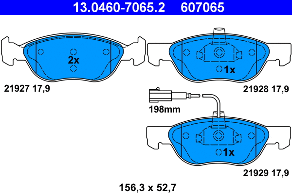 Brake Pad Set, disc brake (13.0460-7065.2)
