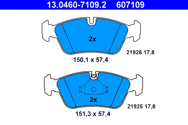 Brake Pad Set, disc brake (13.0460-7109.2)
