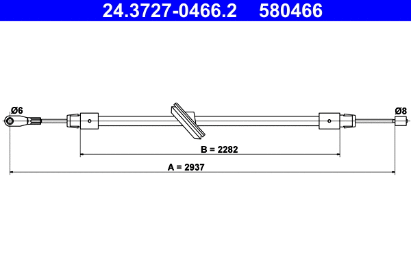 Cable Pull, parking brake (24.3727-0466.2)