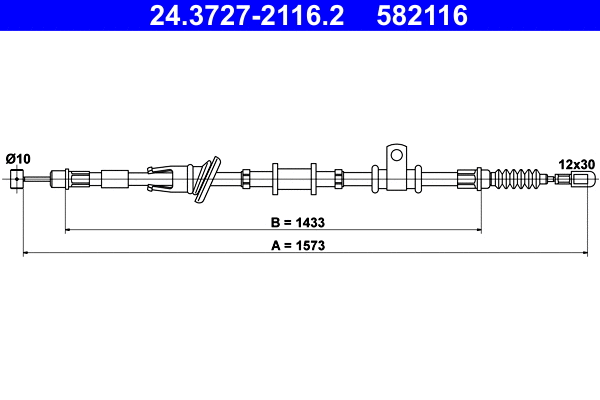 Cable Pull, parking brake (24.3727-2116.2)