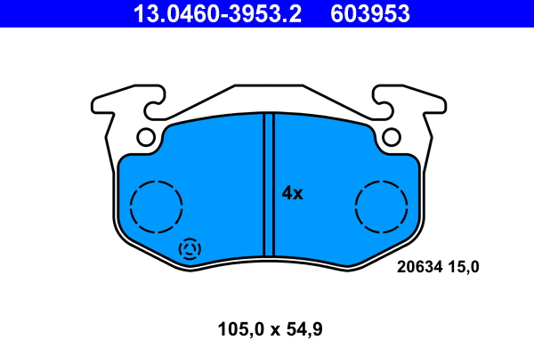 Brake Pad Set, disc brake (13.0460-3953.2)