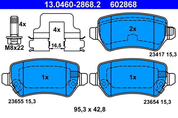 Brake Pad Set, disc brake (13.0460-2868.2)