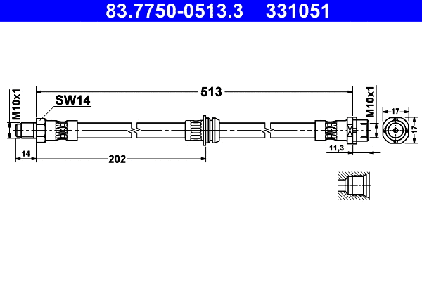 Brake Hose (83.7750-0513.3)