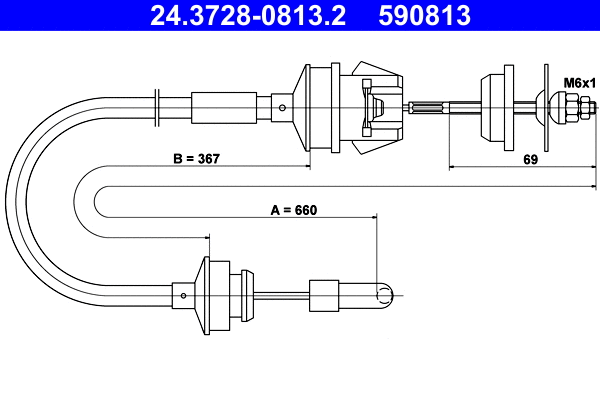 Cable Pull, clutch control (24.3728-0813.2)