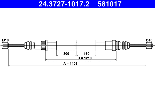 Cable Pull, parking brake (24.3727-1017.2)