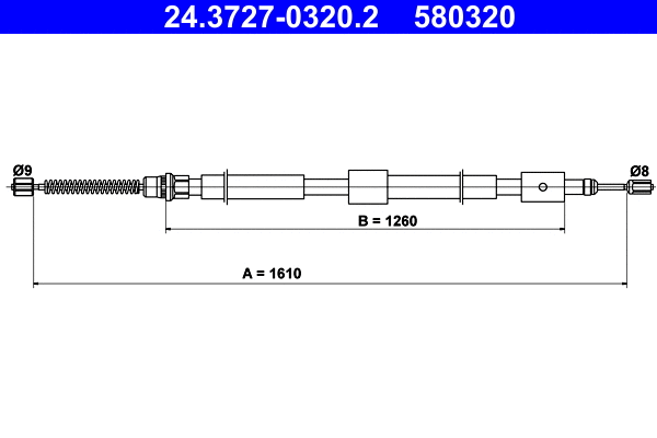 Cable Pull, parking brake (24.3727-0320.2)