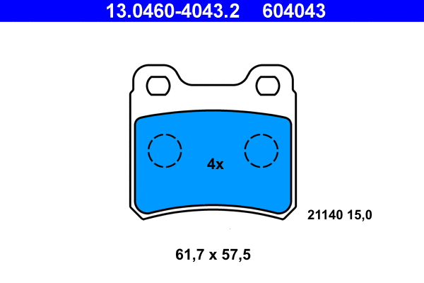 Brake Pad Set, disc brake (13.0460-4043.2)