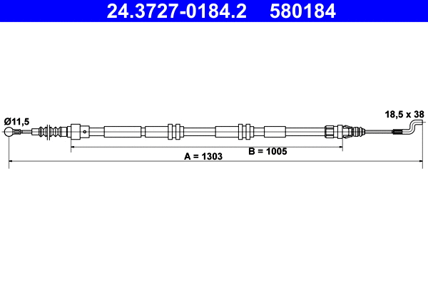 Cable Pull, parking brake (24.3727-0184.2)