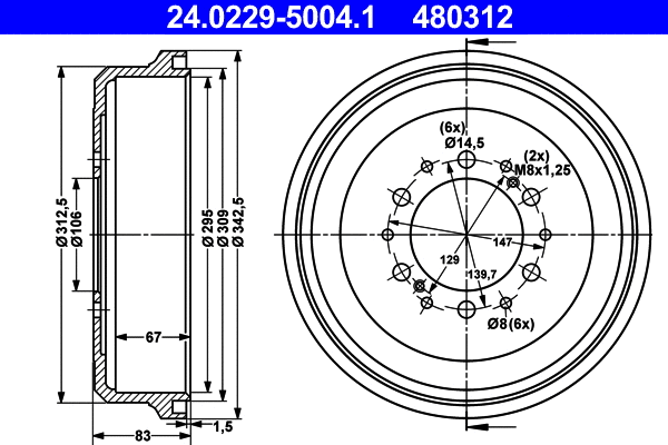 Brake Drum (24.0229-5004.1)