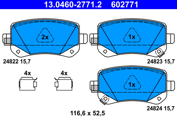 Brake Pad Set, disc brake (13.0460-2771.2)