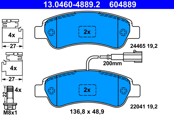 Brake Pad Set, disc brake (13.0460-4889.2)