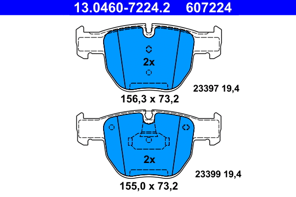 Brake Pad Set, disc brake (13.0460-7224.2)