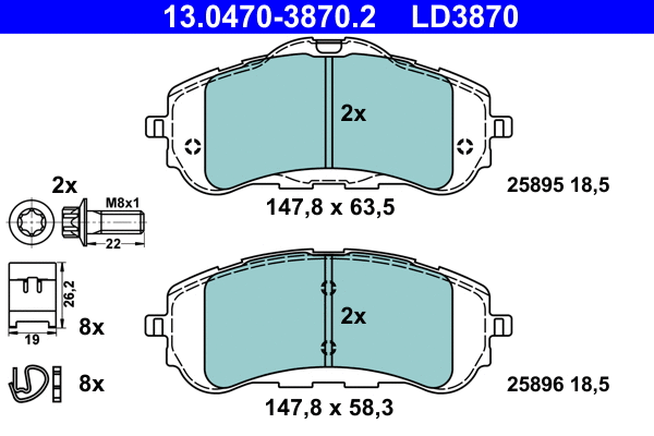 Brake Pad Set, disc brake (13.0470-3870.2)