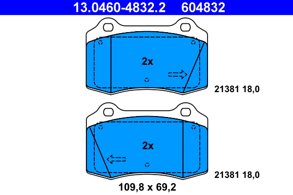 Brake Pad Set, disc brake (13.0460-4832.2)