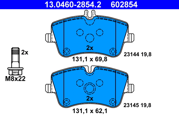 Brake Pad Set, disc brake (13.0460-2854.2)