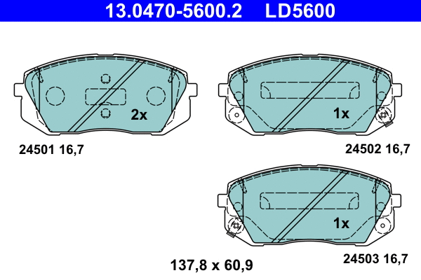 Brake Pad Set, disc brake (13.0470-5600.2)