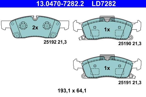 Brake Pad Set, disc brake (13.0470-7282.2)