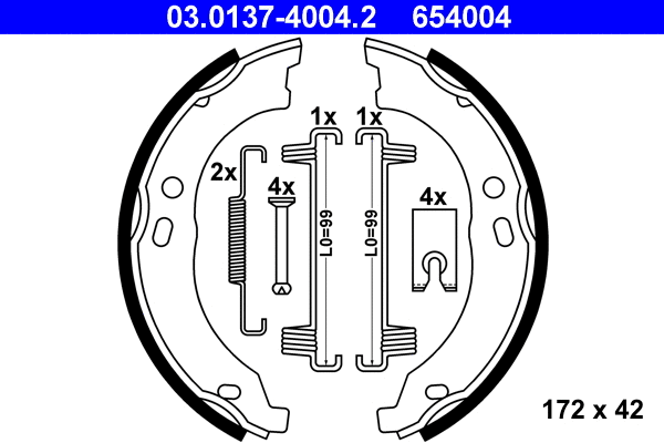 Brake Shoe Set, parking brake (03.0137-4004.2)