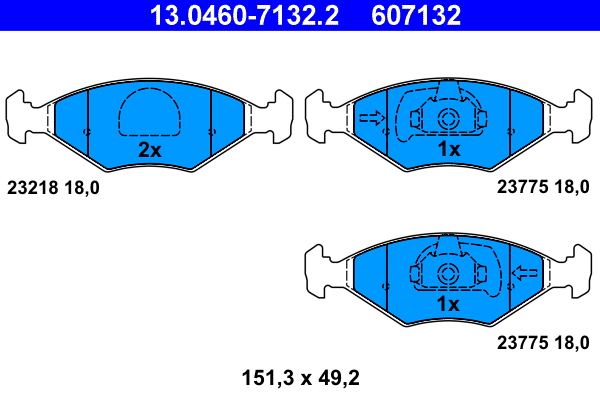 Brake Pad Set, disc brake (13.0460-7132.2)