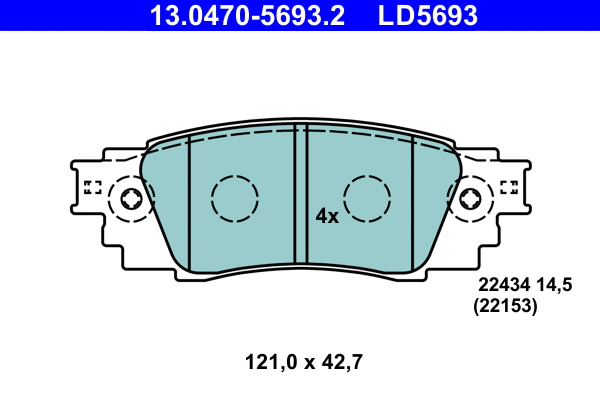 Brake Pad Set, disc brake (13.0470-5693.2)