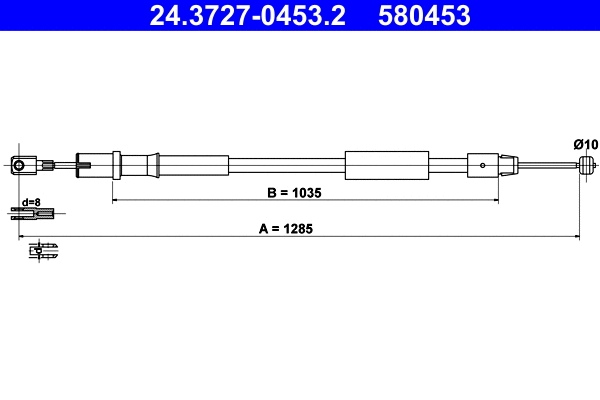 Cable Pull, parking brake (24.3727-0453.2)