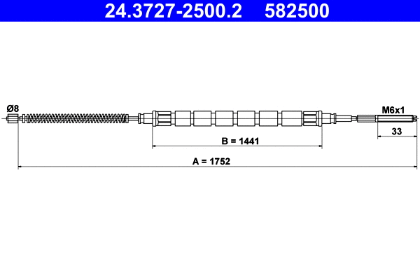 Cable Pull, parking brake (24.3727-2500.2)