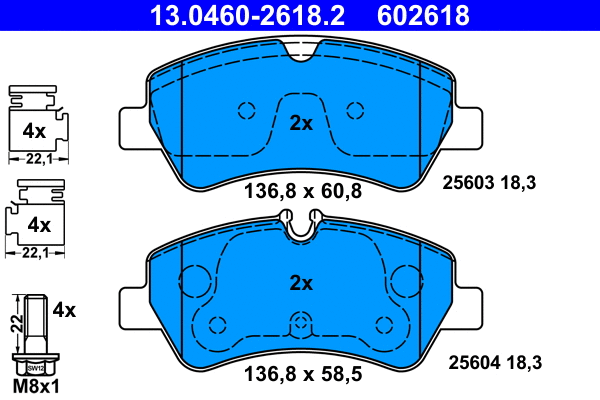 Brake Pad Set, disc brake (13.0460-2618.2)