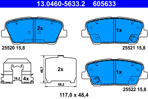 Brake Pad Set, disc brake (13.0460-5633.2)