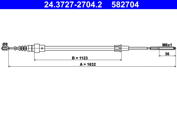 Cable Pull, parking brake (24.3727-2704.2)