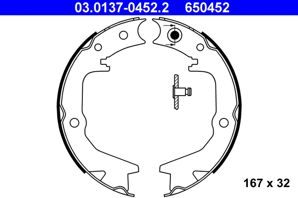 Brake Shoe Set, parking brake (03.0137-0452.2)