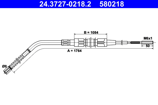 Cable Pull, parking brake (24.3727-0218.2)