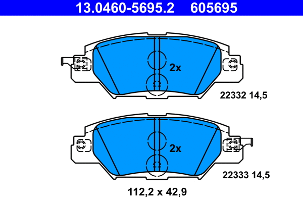 Brake Pad Set, disc brake (13.0460-5695.2)