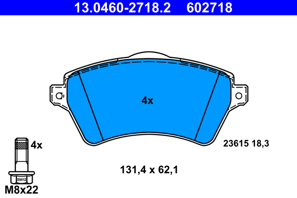 Brake Pad Set, disc brake (13.0460-2718.2)