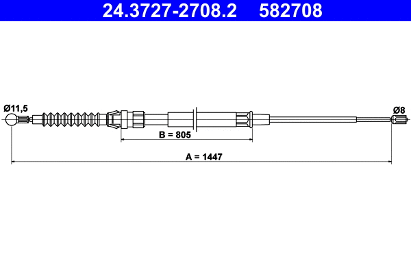 Cable Pull, parking brake (24.3727-2708.2)