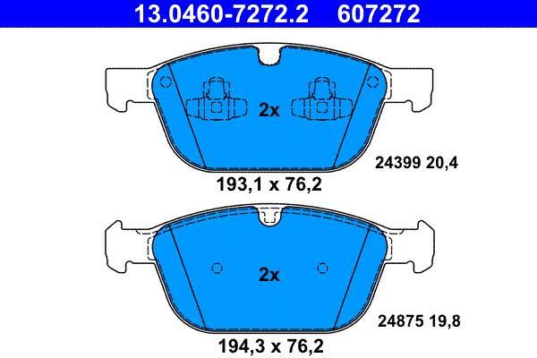 Brake Pad Set, disc brake (13.0460-7272.2)