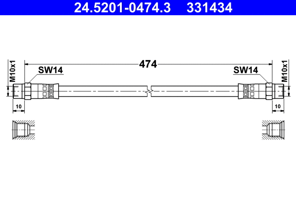 Brake Hose (24.5201-0474.3)