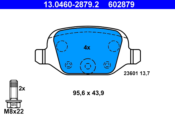 Brake Pad Set, disc brake (13.0460-2879.2)