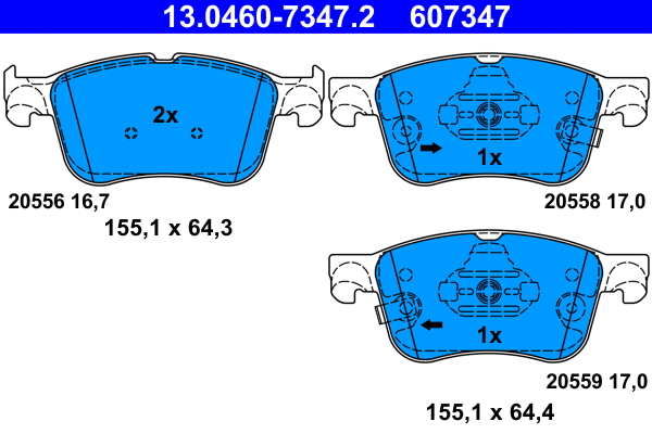 Brake Pad Set, disc brake (13.0460-7347.2)