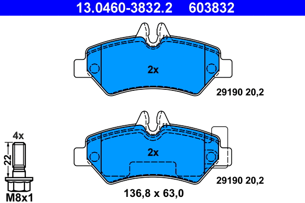 Brake Pad Set, disc brake (13.0460-3832.2)