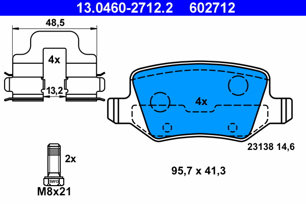 Brake Pad Set, disc brake (13.0460-2712.2)