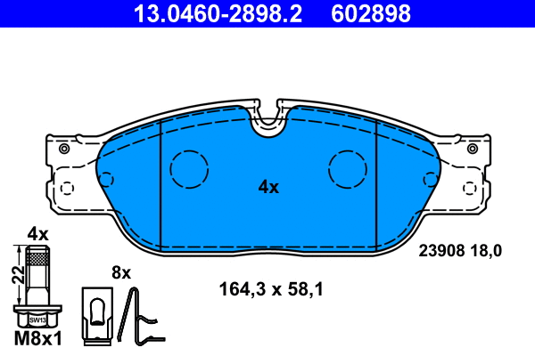 Brake Pad Set, disc brake (13.0460-2898.2)
