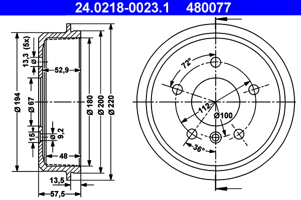 Brake Drum (24.0218-0023.1)