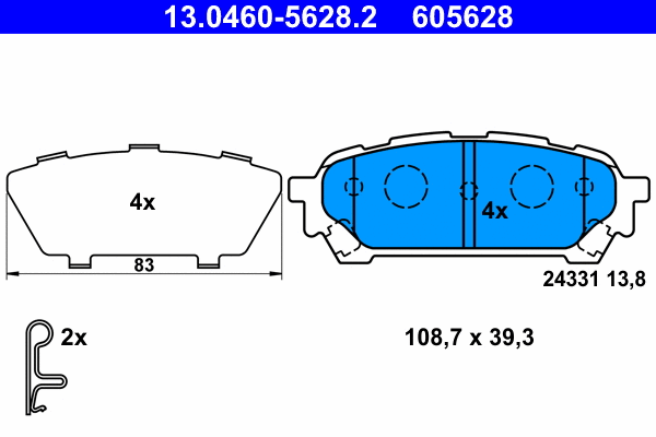 Brake Pad Set, disc brake (13.0460-5628.2)