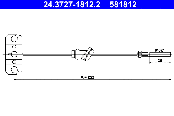 Cable Pull, parking brake (24.3727-1812.2)