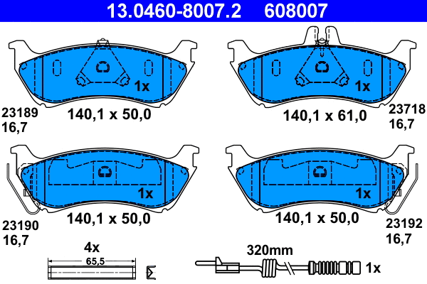 Brake Pad Set, disc brake (13.0460-8007.2)