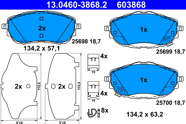 Brake Pad Set, disc brake (13.0460-3868.2)