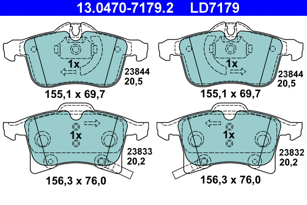 Brake Pad Set, disc brake (13.0470-7179.2)