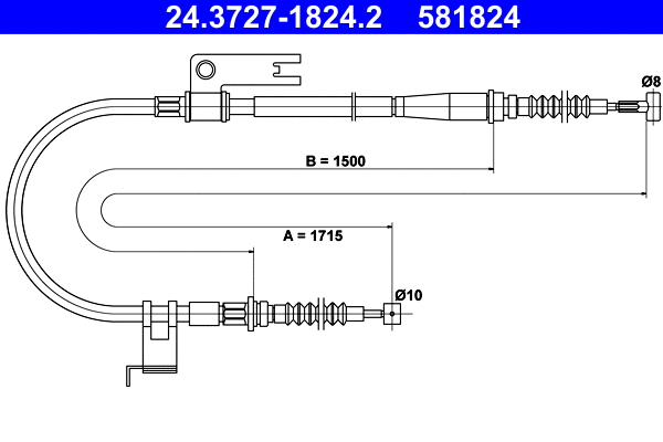 Cable Pull, parking brake (24.3727-1824.2)
