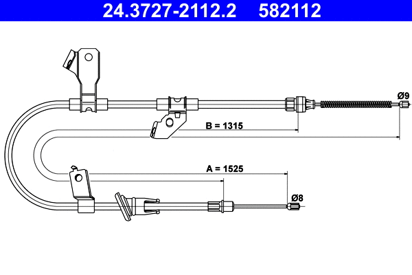 Cable Pull, parking brake (24.3727-2112.2)